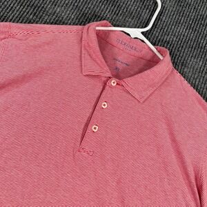 B Draddy Polo Shirt Mens XL Extra Large Red Striped Short Sleeve Golf Casual